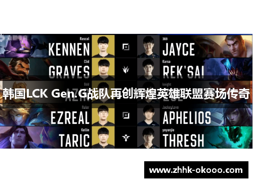 韩国LCK Gen.G战队再创辉煌英雄联盟赛场传奇 韩国LCK Gen.G战队再创辉煌英雄联盟赛场传奇